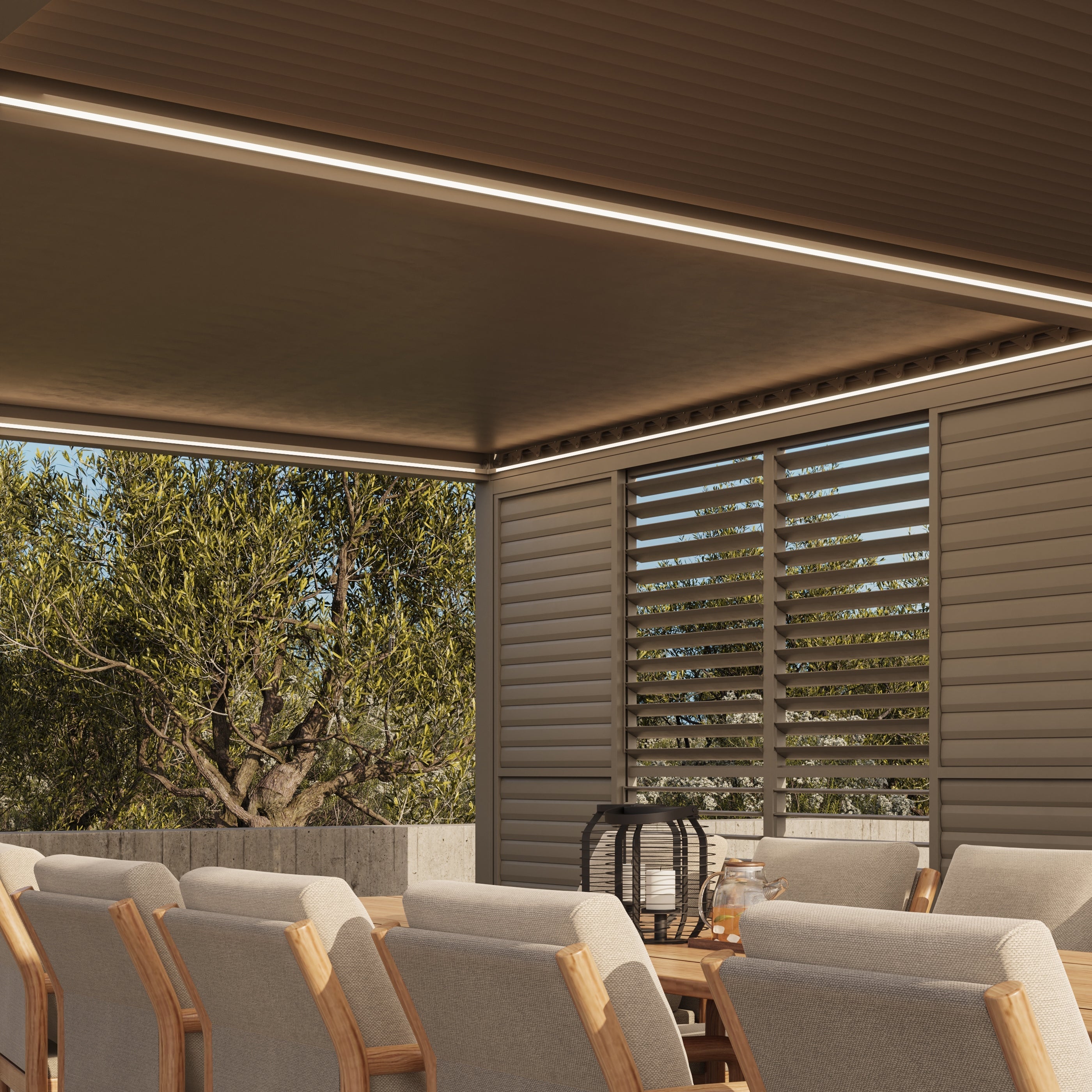 Suns Lifestyle-Luxe Electric Roof Pergola with LED Lighting