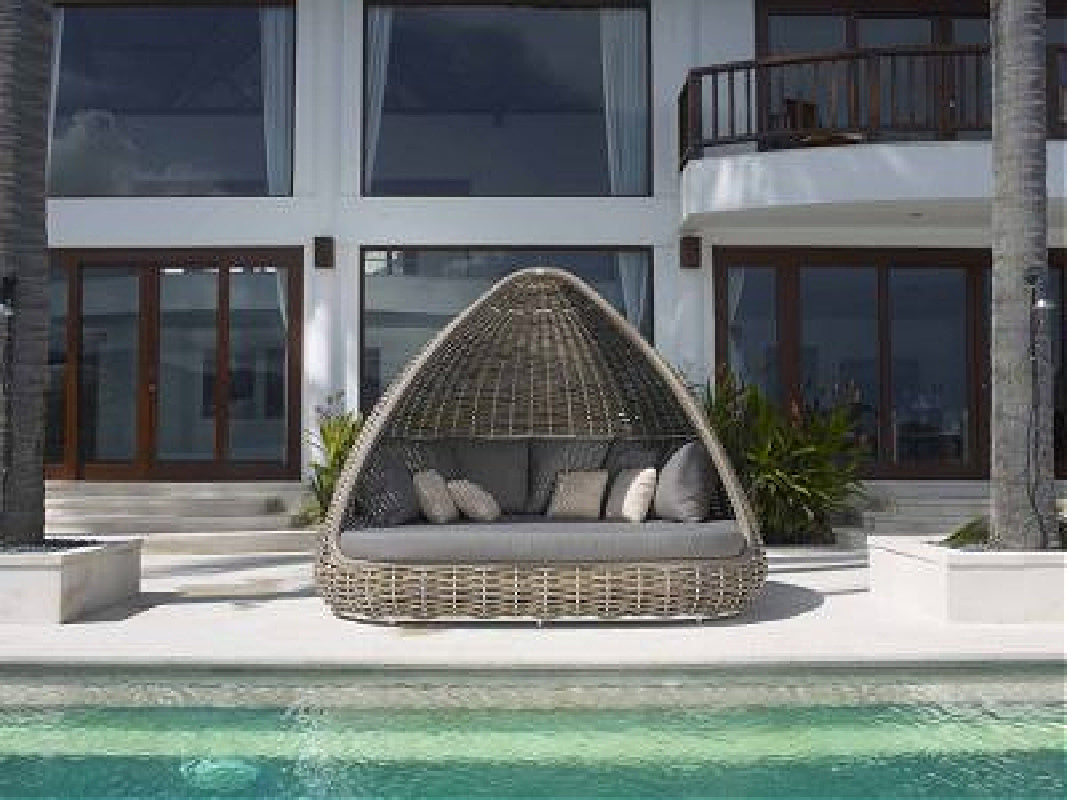 Shade daybed by poolside