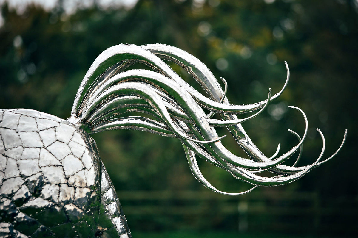 Michael Turner- Stainless Steel Prancing Horse Sculpture
