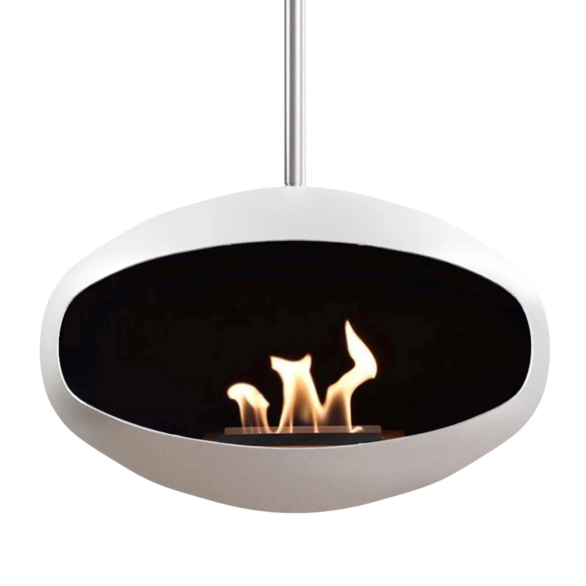 Cocoon Aeris Ceiling Mounted Bioethanol Fireplace-Various Finishes - Gardens Of Style