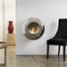 Cocoon Vellum Polished Steel Bio Fire- Commercial Hotel Lounge