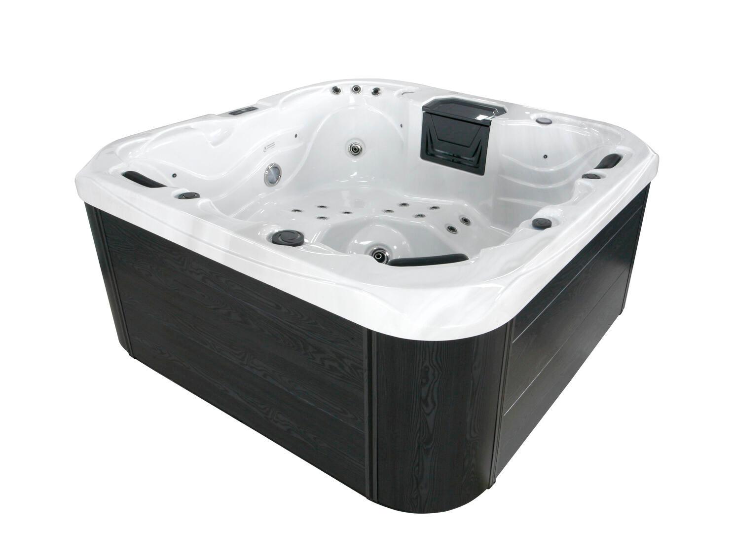 Retreat plus hot tub, in white- white background