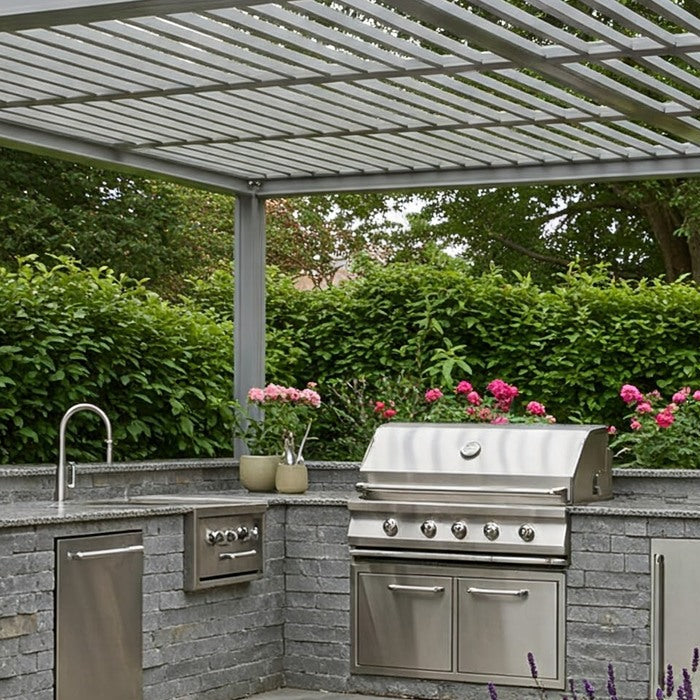 Aluminium Pergola over an outdoor kitchen