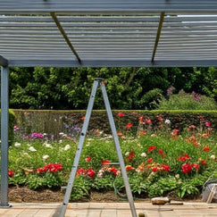 Aluminium pergola in the middle of a DIY build