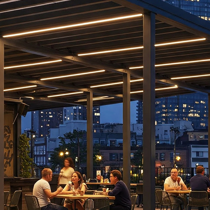 electric pergola on commercial space