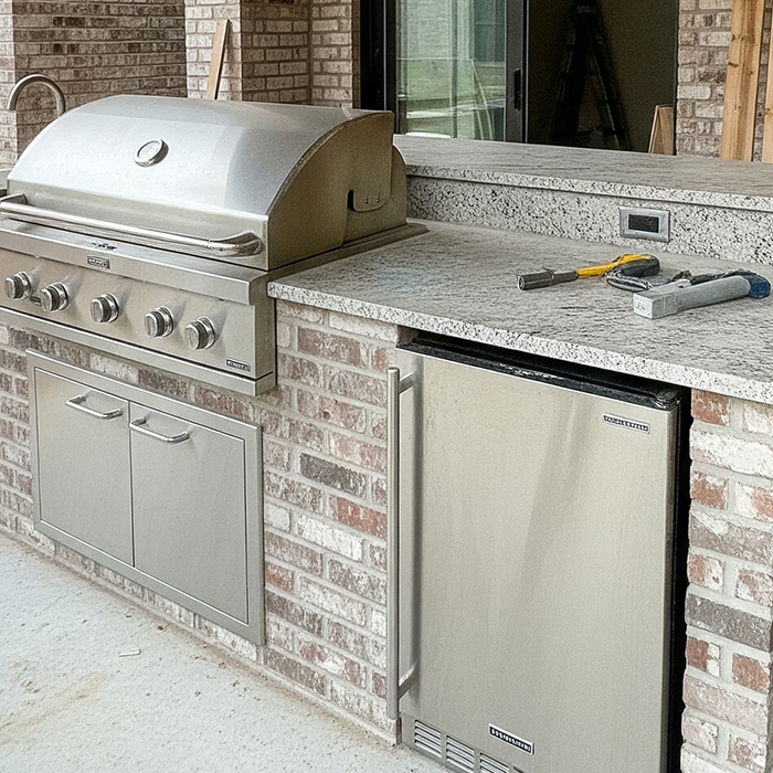 outdoor kitchen during home renovation
