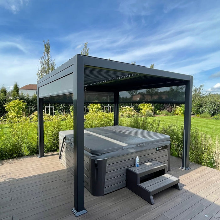 Pergola over a hot tub