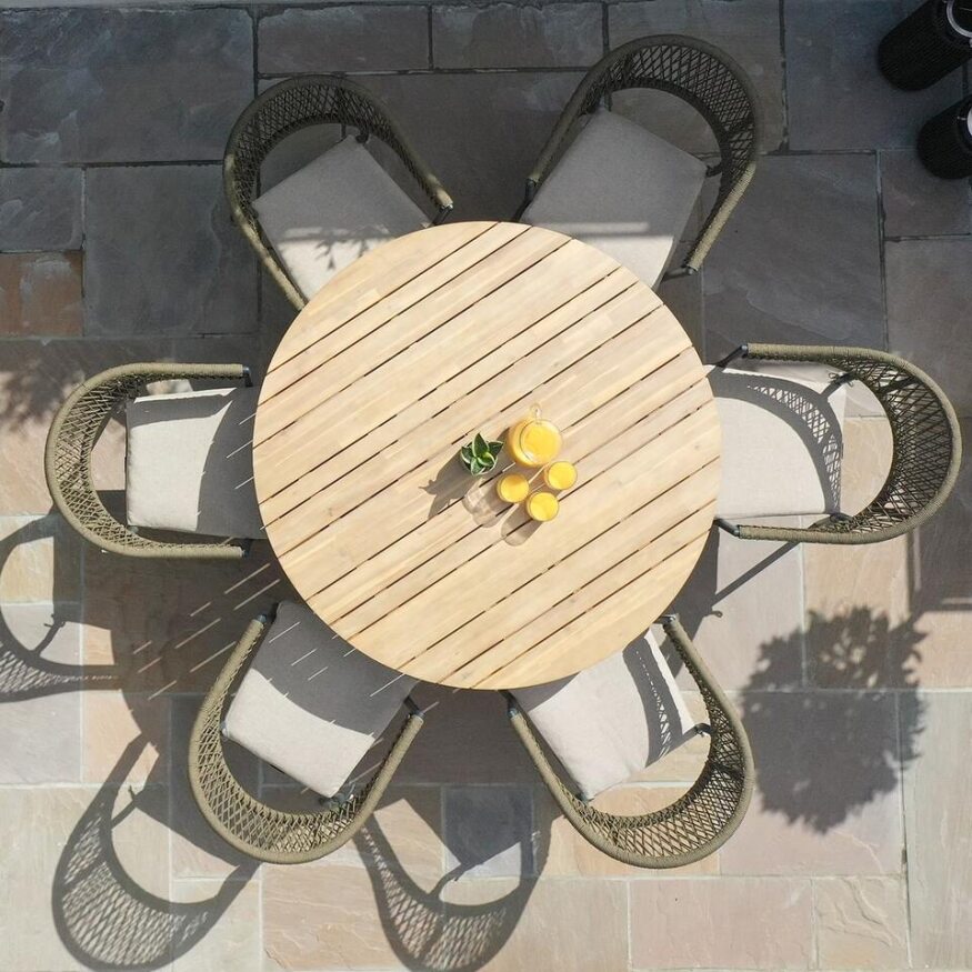 Maze Bali 6 Seat Round Dining Set