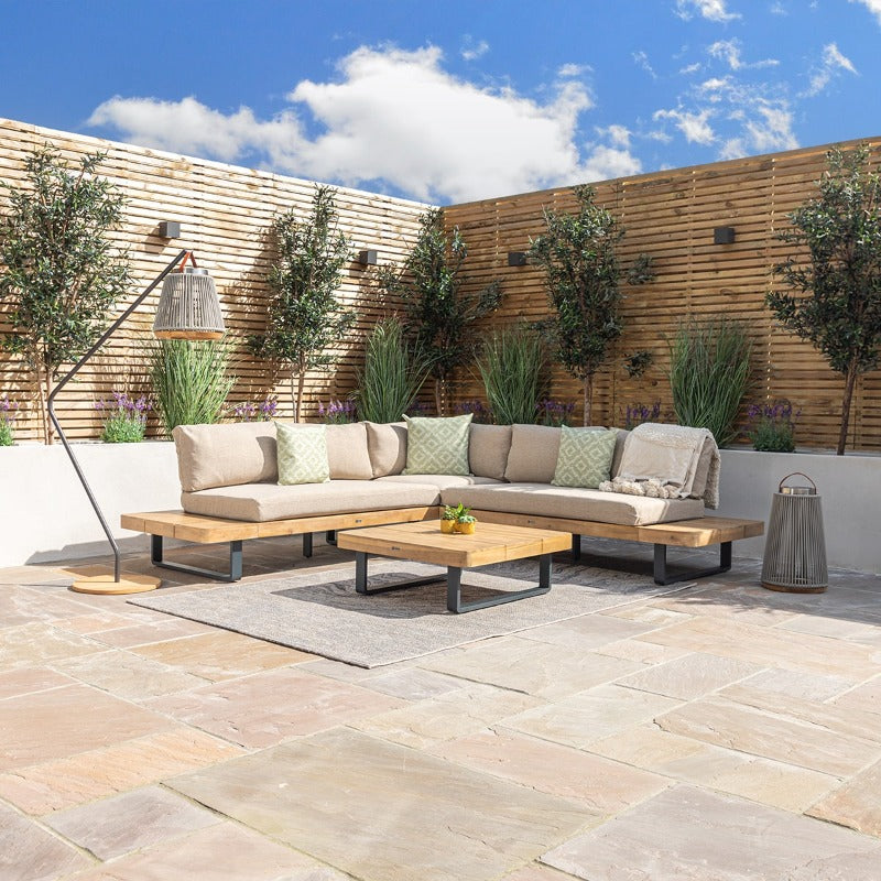 Maze Bali Wood Platform Corner Sofa Set — Gardens Of Style