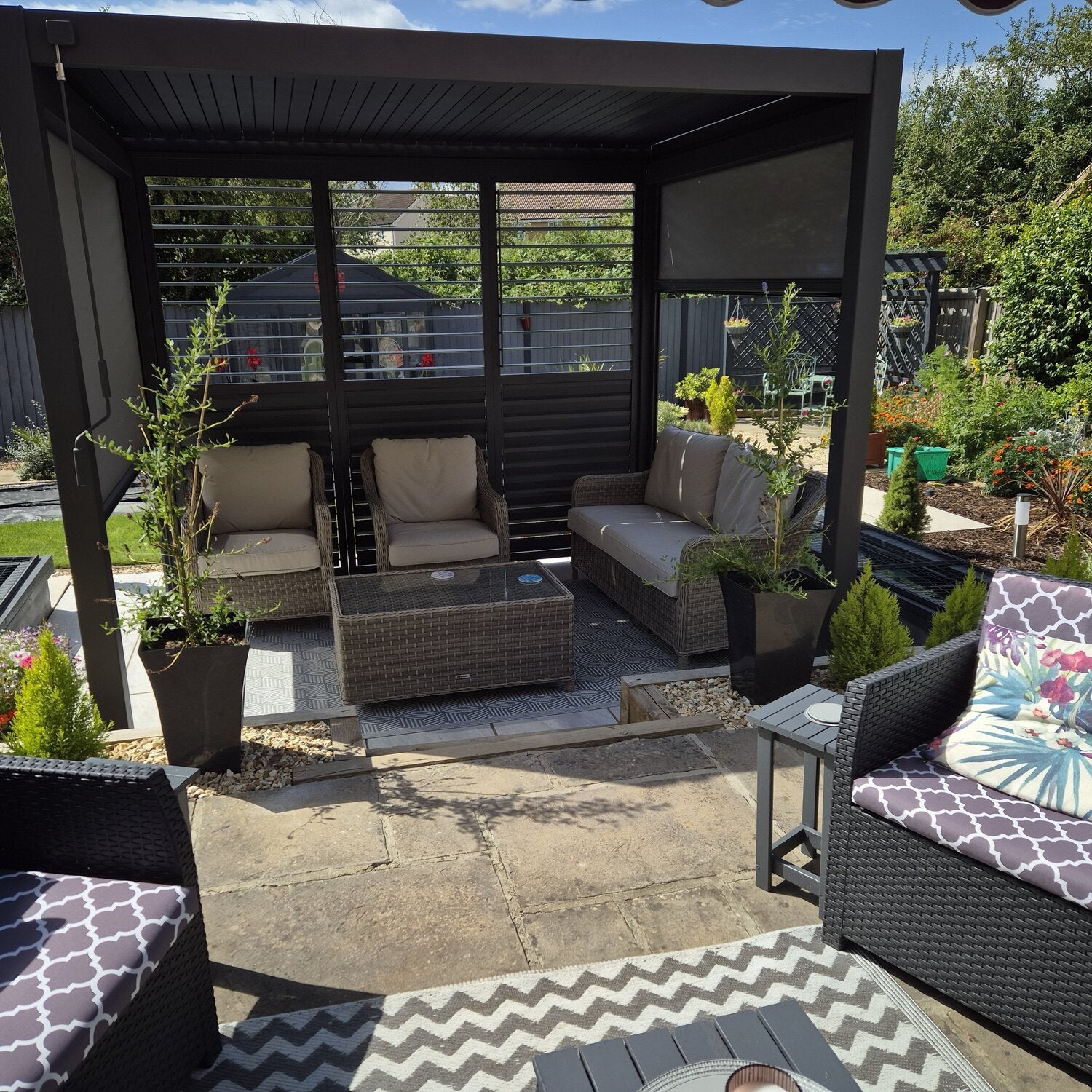 Nova Titan Aluminium Pergola in Grey