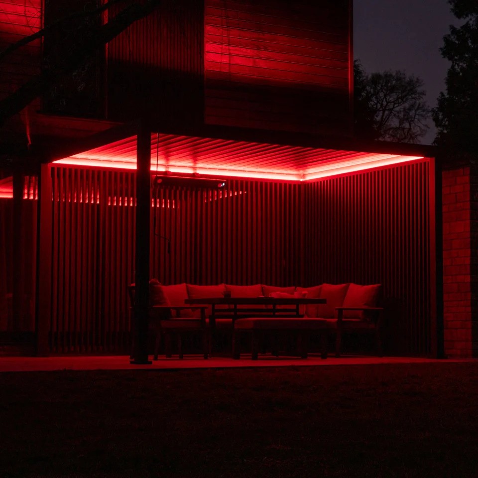 LED Lighting showing a red colour