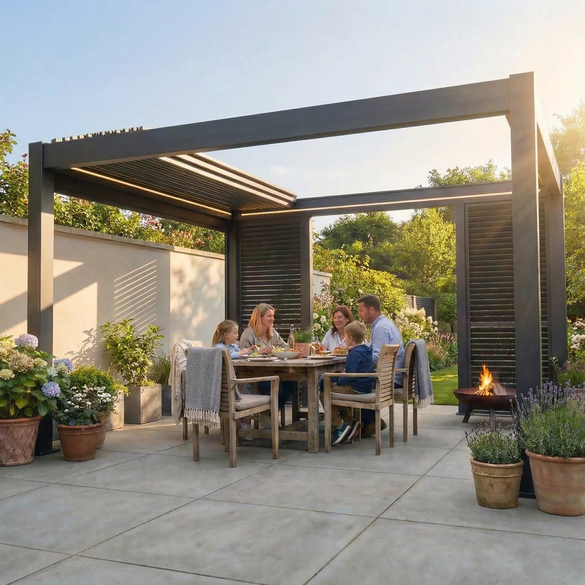 Celtic Leisure Starlight Manual Retractable Roof 3 x 3m Aluminium Pergola