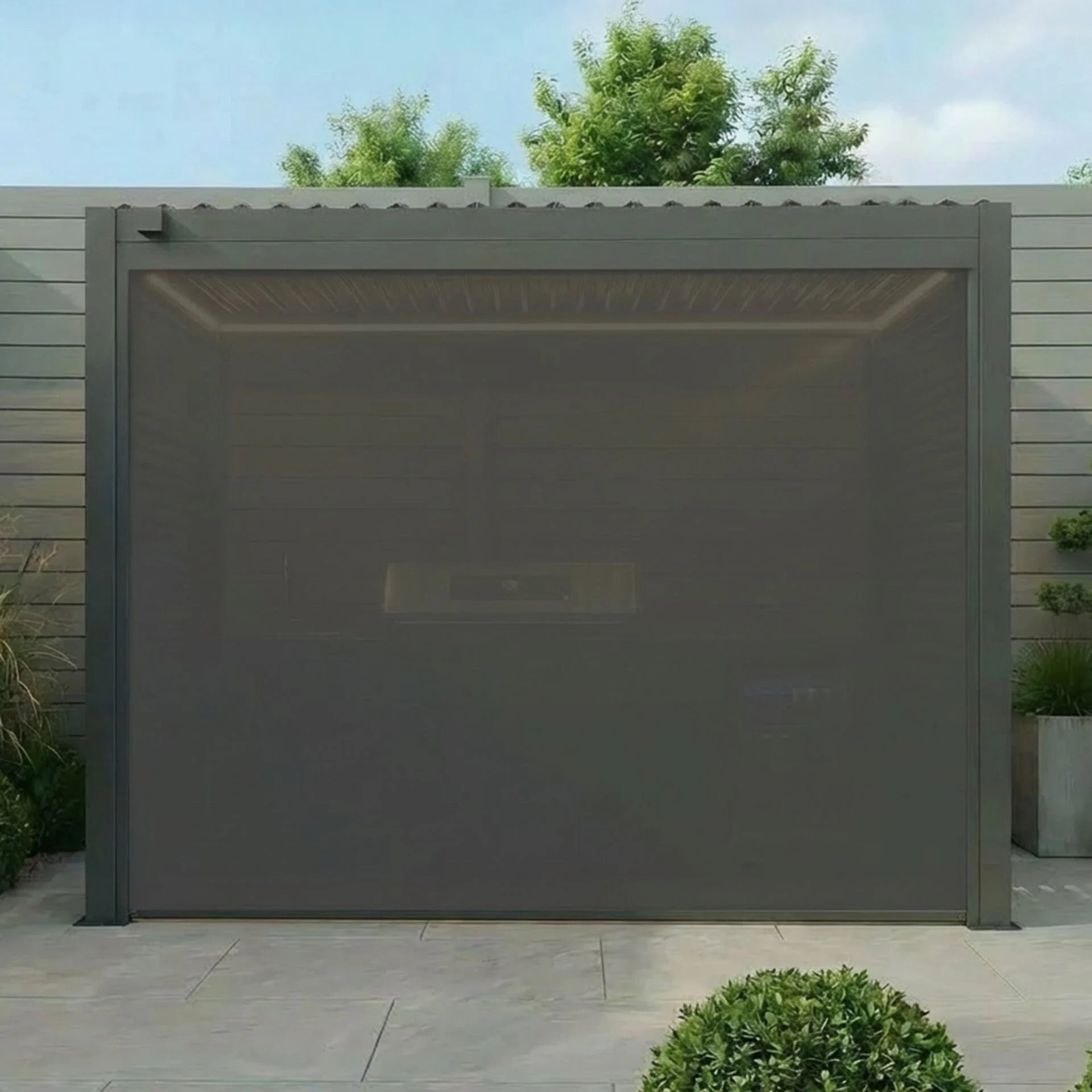 Maze Como Aluminium BBQ Shelter with Privacy Blind Down