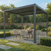 Maze Como 3 x 3m Grey front angle view with closed roof louvres