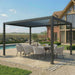 Maze Como 4 x 3m Grey front angle view in day time with dining set