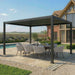Maze Como 4 x 3m Grey front angle view with closed roof louvres