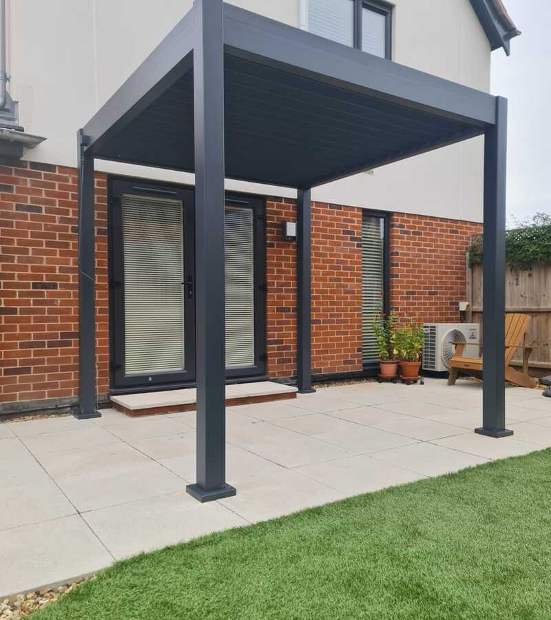 Dark Grey Aluminium Pergola 