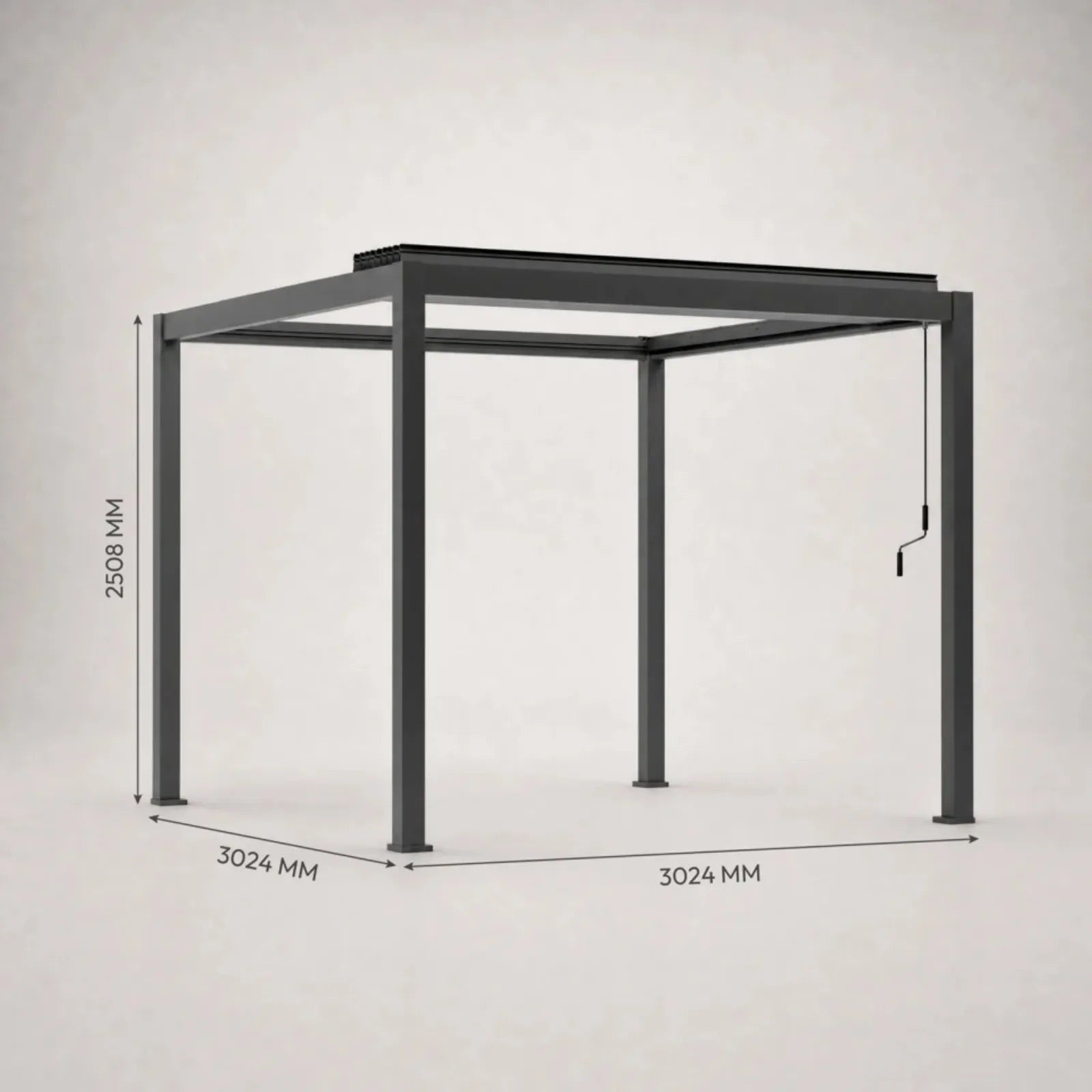 Nova Titan Skyview 3 x 3m white background with dimensions
