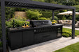 Nova Assado Outdoor Kitchen under pergola in landscaped garden