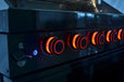 Nova Assado Plus Outdoor Kitchen close up of dials illuminated