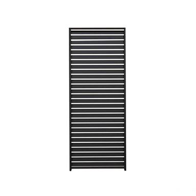 Nova Titan Aluminium Fixed Louvre Panel Pebble in Grey on white background