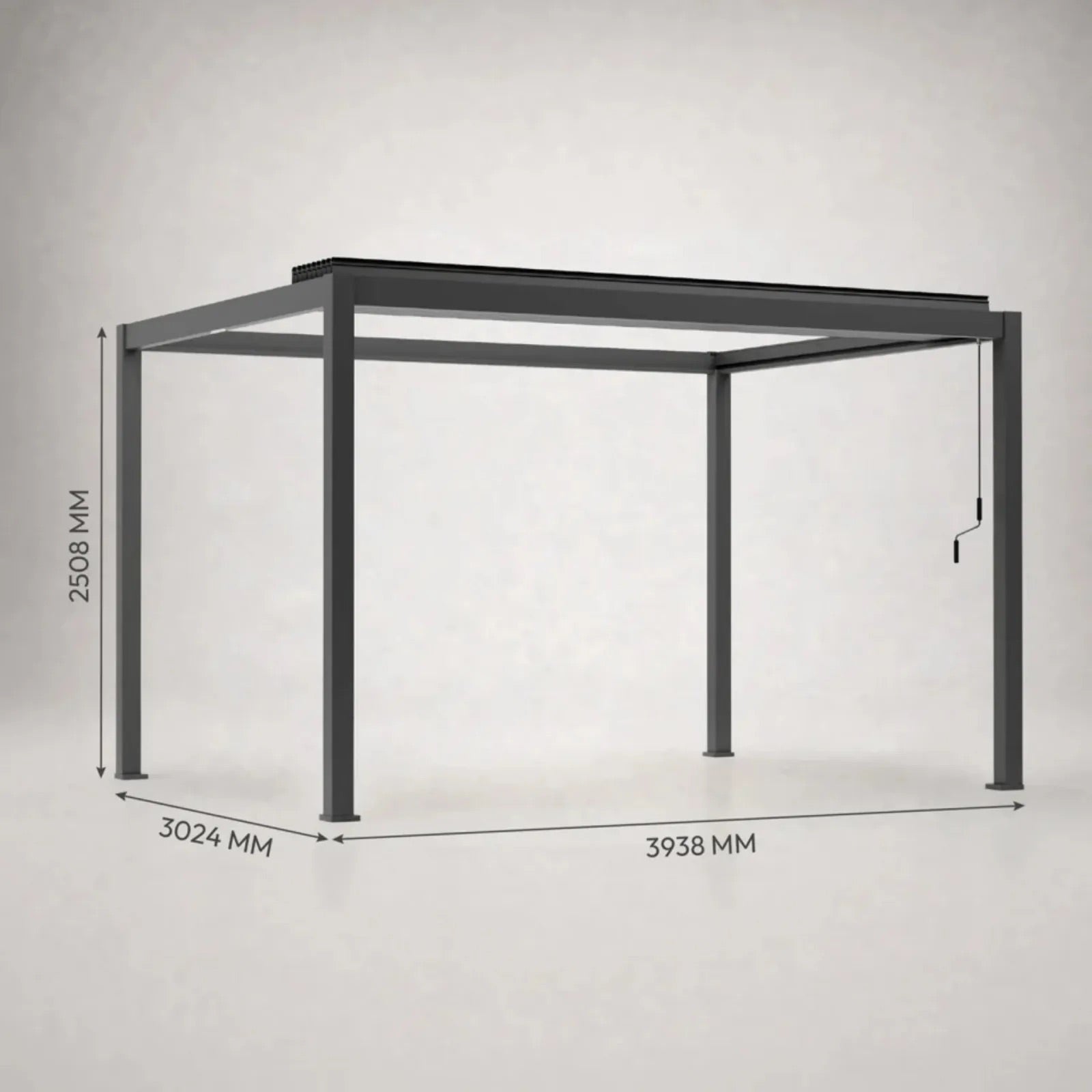 Nova Titan SkyView Manually Retractable Aluminium Pergola in Grey