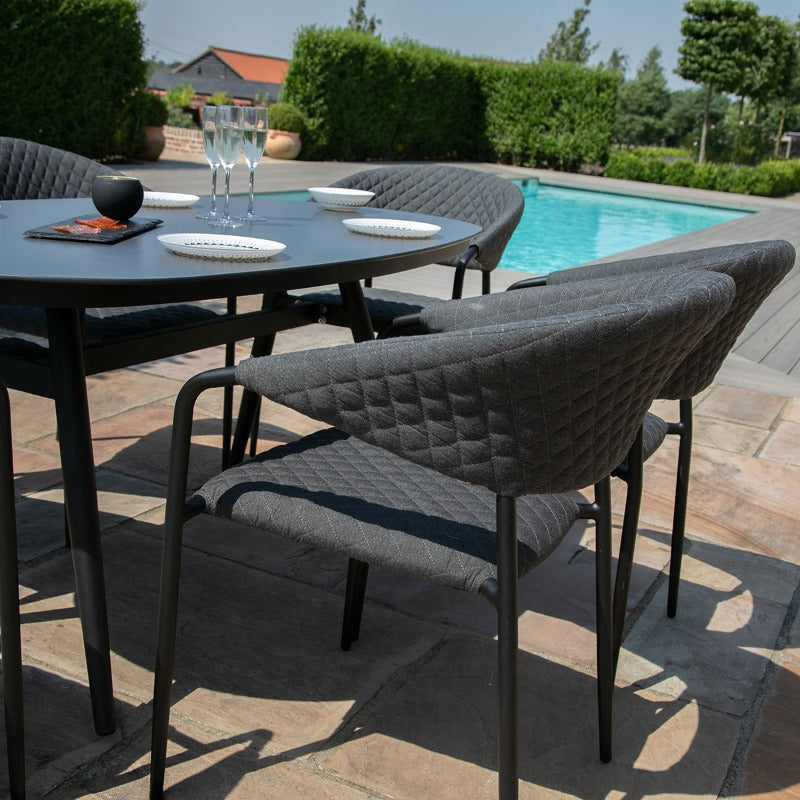 Maze - Outdoor Fabric Pebble 6 Seat Oval Dining Set