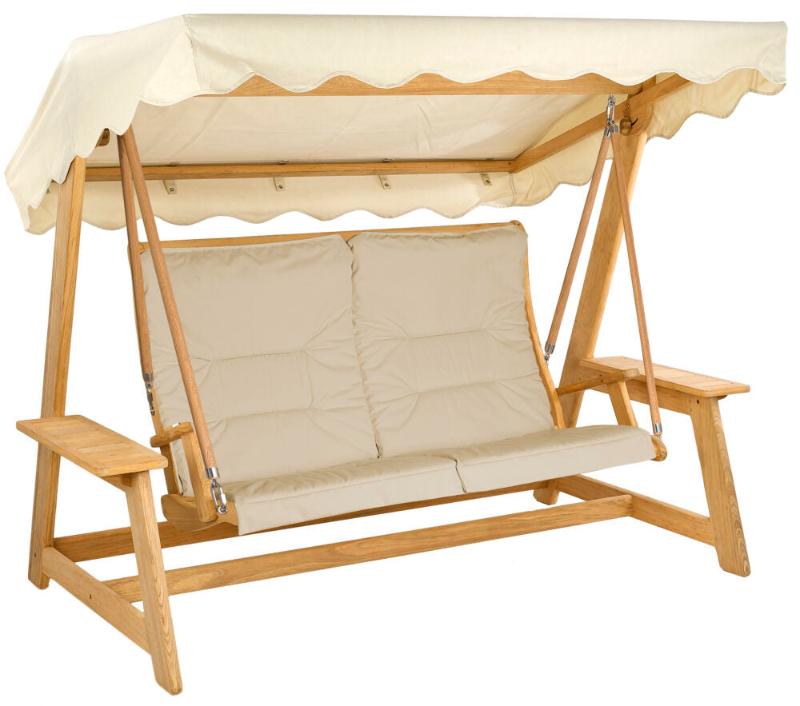 Roble Swing Seat with Olefin Cushions- Ecru Colour