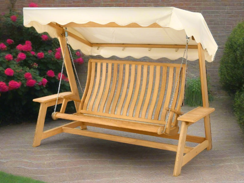 Roble Swing Seat with Garden Background