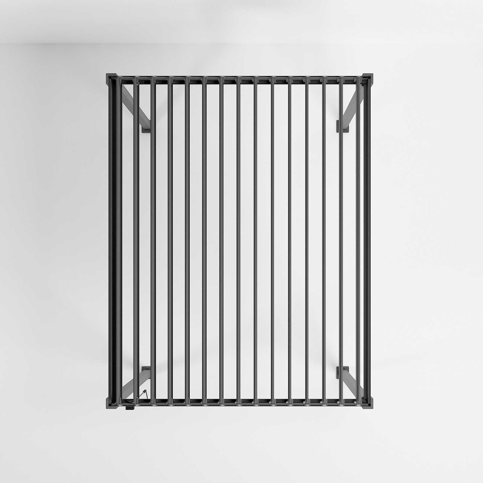 Aerial view of steel manual roof pergola