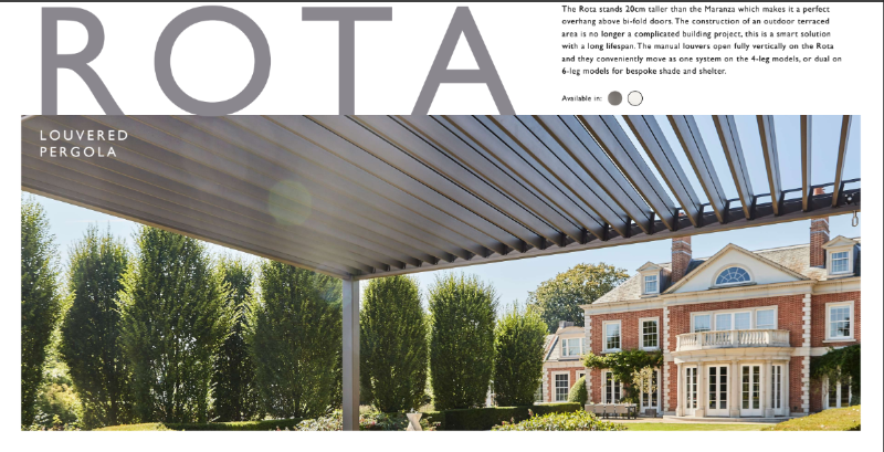 Rota Louvered Pergola Description Image