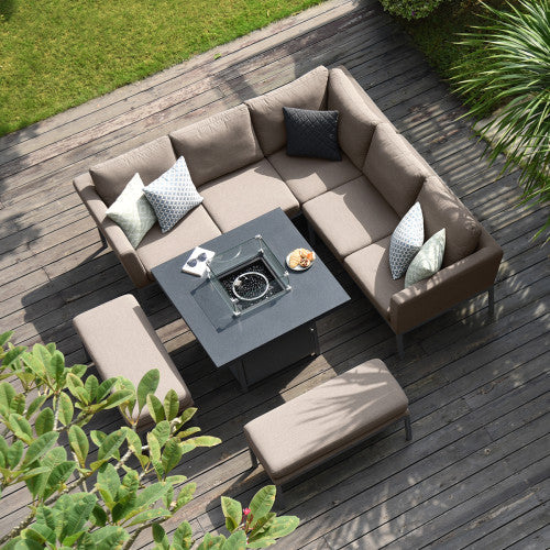 Maze -Pulse Square Corner Firepit Dining Set