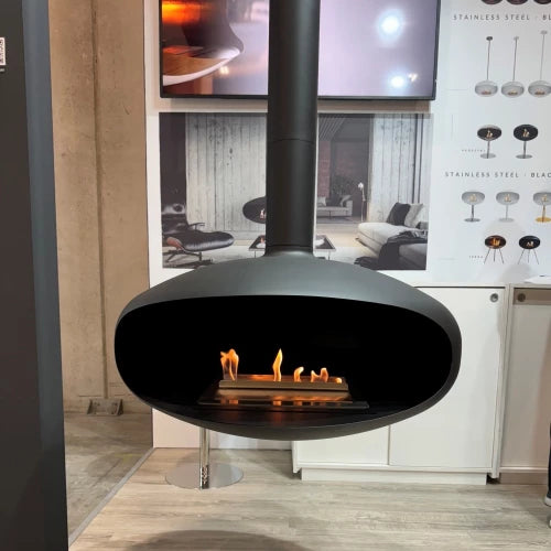 THE ICONIC Ceiling-Hung Bio Fireplace from Icon Fires