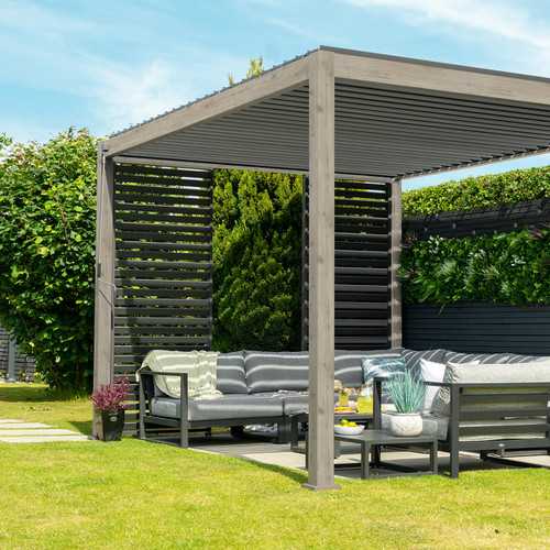 Nova Titan Aluminium Pergola- Wood Look