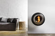 Cocoon Fireplace Vellum Matte Black- Wall Mounted