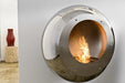 Wall mounted Fireplace- Vellum Polished Steel- Close Up