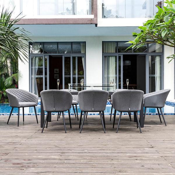 Maze Ambition 8 Seat Dining Set- Flanelle Colour