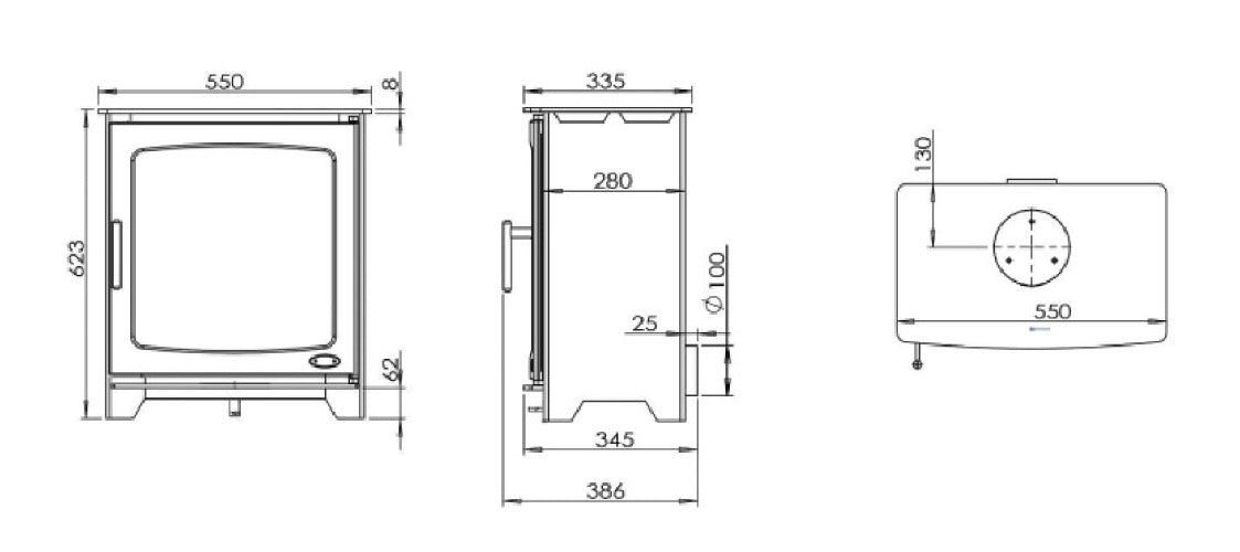 Henley- Hazelwood 5kW Wood Burner w/ Logbox