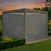 Maze Como 3 x 3m with privacy screens fully closed in evening