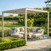 Maze Como 3 x 3m front corning facing view with lounge set in summer
