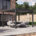 Maze Jupiter, 3x3m lifestyle patio view with open louvre roof