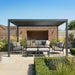 Maze Jupiter, 4x3m lifestyle view on landscaped patio with open louvre blinds