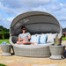 Garden view of Oxford Daybed and 2 side tables