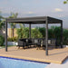 Poolside view of Grey Como Pergola