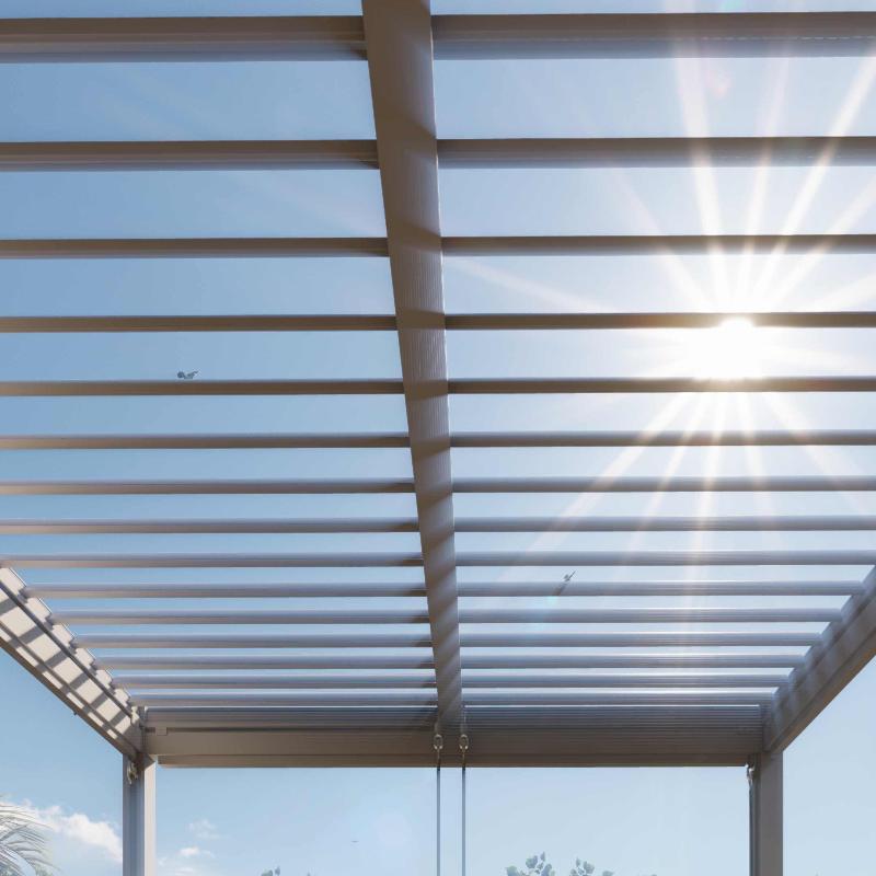 Maze Como White Pergola- Louvred Roof View