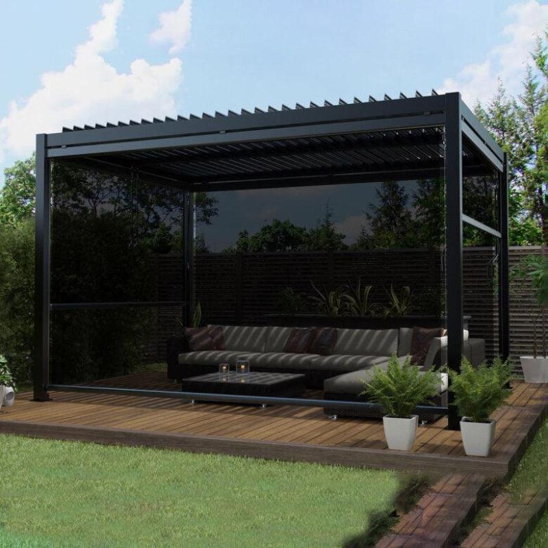 Maze Pergola Grey with Privacy Screens