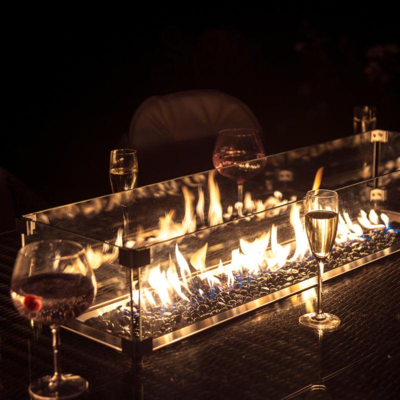 Night view of Firepit Lit on Winchester Dining Table