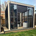 Nova Titan Aluminium Pergola 3 x 3m in Wood Look with glass sliding doors, and other accessories
