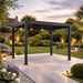 Nova Titan Aluminium Pergola in Grey - 3 x 2.4m on landscaped patio