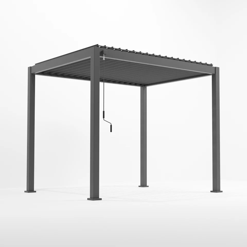 Nova Titan Aluminium Pergola in Grey - 3 x 2.4m with white background